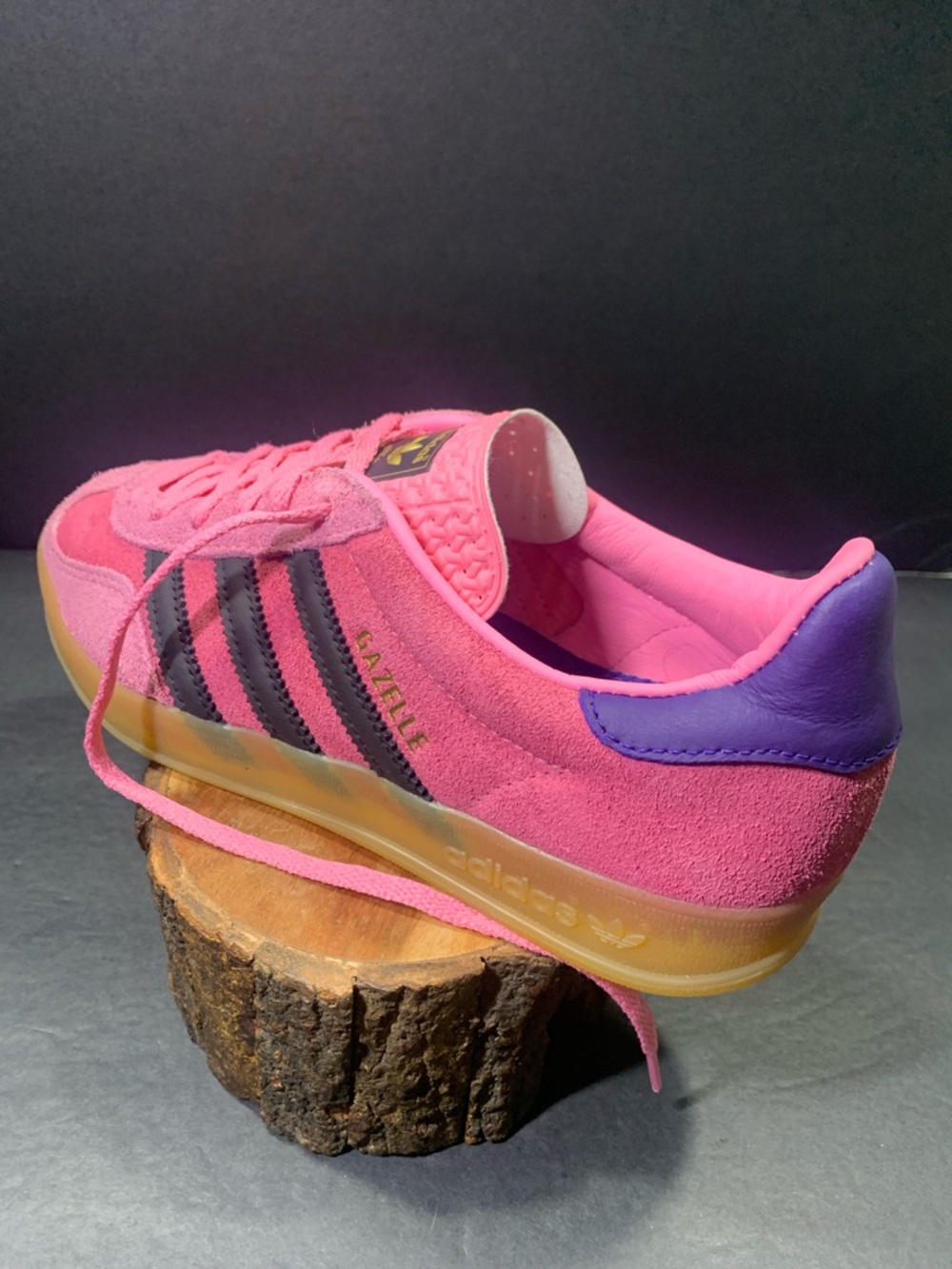 Adidas Gazelle Women’s Pink Black Blue Suede Sneakers Shoe Size- 7.5 - Picture 4 of 9